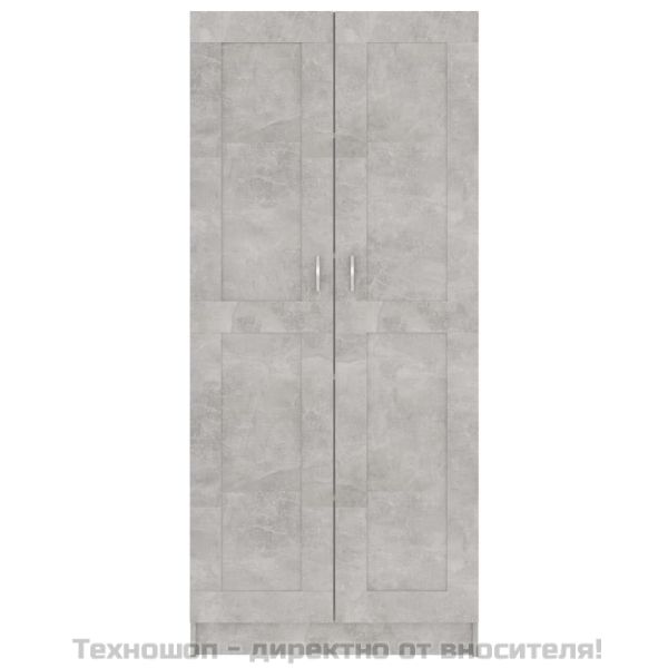 Шкаф за книги, бетонно сив, 82,5x30,5x185,5 см, инженерно дърво