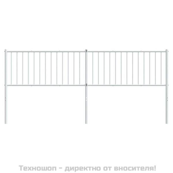 Метална табла за глава, бяла, 200 см