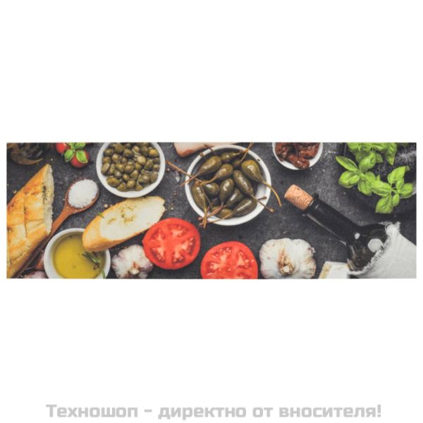 Кухненско килимче за пране, вино и вечеря, 60x180 см, кадифе