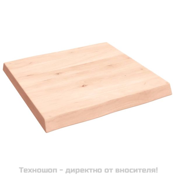 Плот за маса 60x60x(2-6) см необработено масивно дърво жив ръб