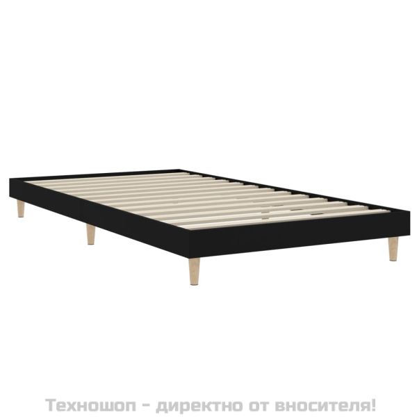 Рамка за легло, черна, 100x200 см, инженерно дърво