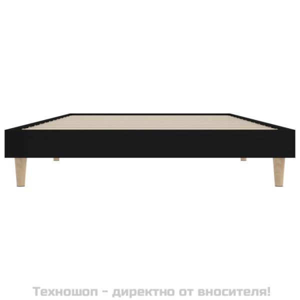 Рамка за легло, черна, 100x200 см, инженерно дърво