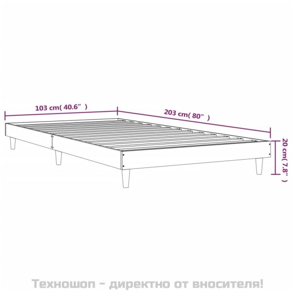 Рамка за легло, черна, 100x200 см, инженерно дърво