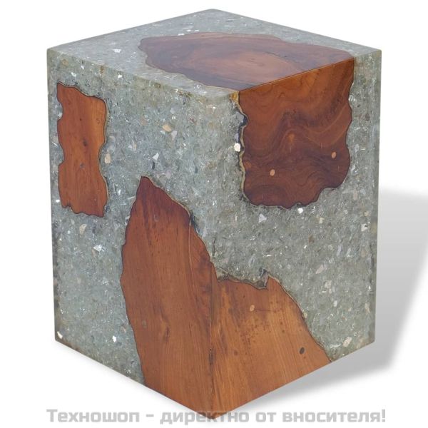 Табуретка, тиково дърво масив и смола