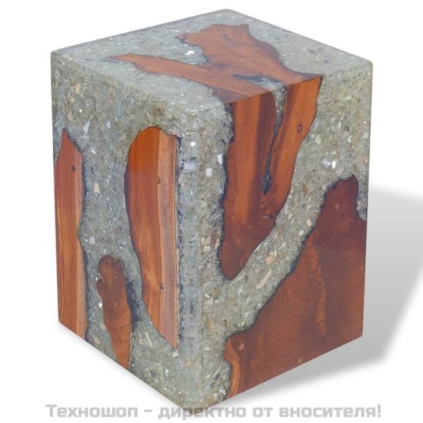 Табуретка, тиково дърво масив и смола