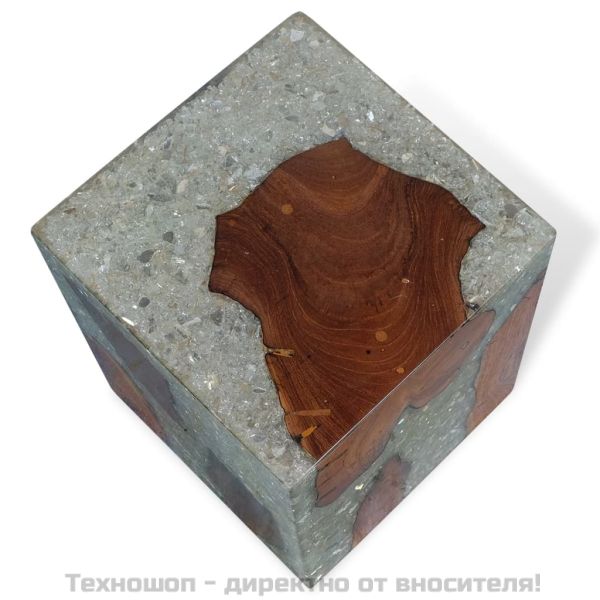 Табуретка, тиково дърво масив и смола