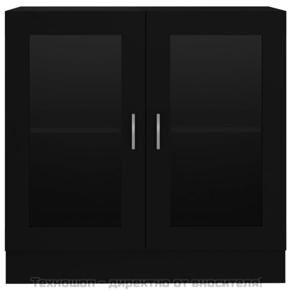 Шкаф витрина, черен, 82,5x30,5x80 см, ПДЧ