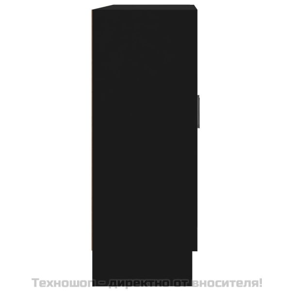 Шкаф витрина, черен, 82,5x30,5x80 см, ПДЧ
