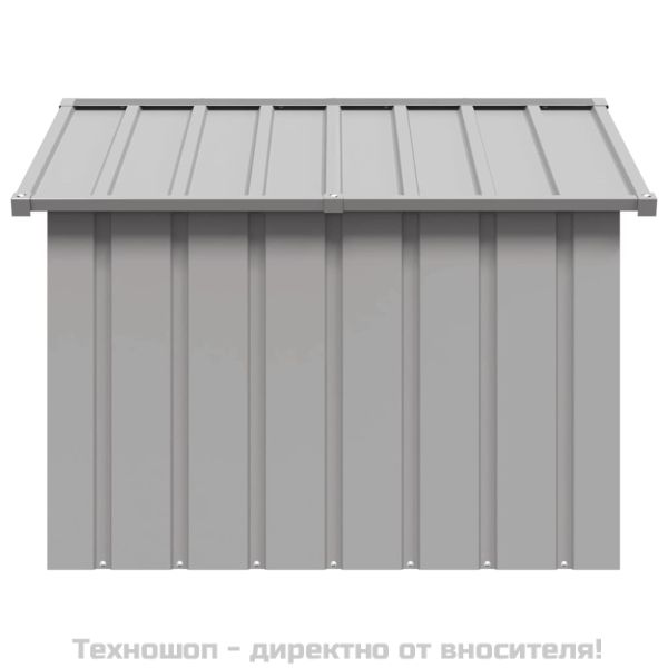 Кучешка къща сива 116,5x103x81,5 см поцинкована стомана