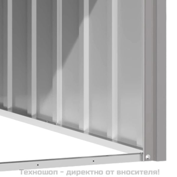 Кучешка къща сива 116,5x103x81,5 см поцинкована стомана
