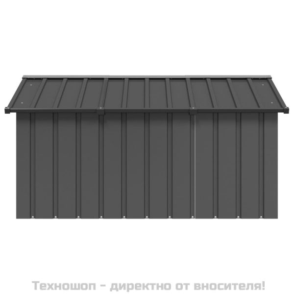 Кучешка къща антрацит 116,5x153x81,5 см поцинкована стомана