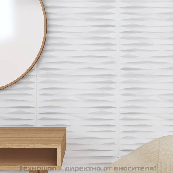 Стенни панели 48 бр бели 50x50 см XPS 12 м² камък