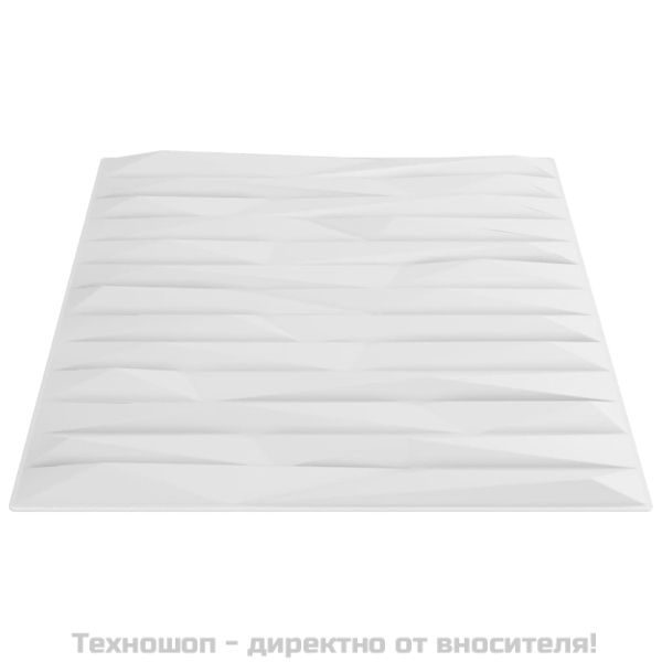 Стенни панели 48 бр бели 50x50 см XPS 12 м² камък