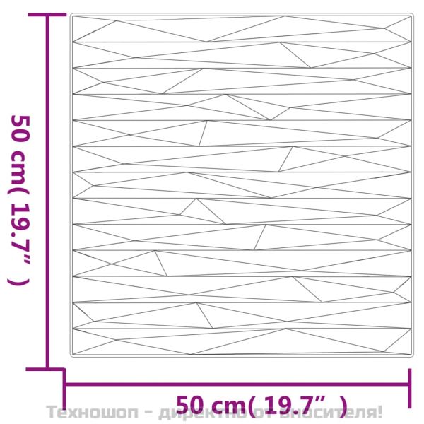 Стенни панели 48 бр бели 50x50 см XPS 12 м² камък