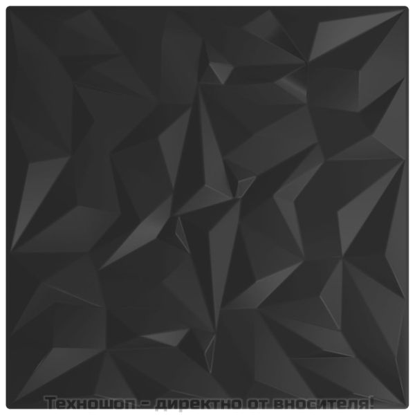 Стенни панели 12 бр черни 50x50 см XPS 3 м² аметист