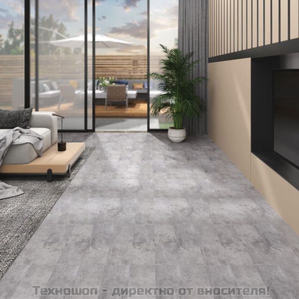 Несамозалепващи PVC подови дъски 5,26 м² 2 мм циментово кафяви