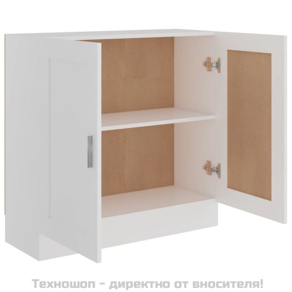 Библиотека, бяла, 82,5x30,5x80 см, инженерно дърво