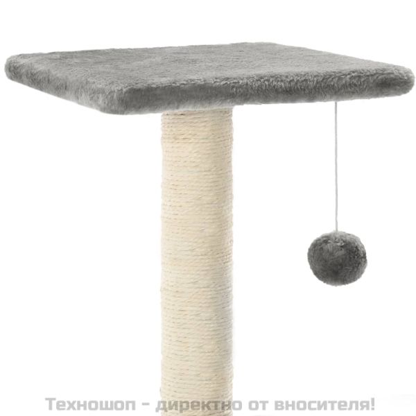 Котешко дърво със сизалени стълбове, 65 см, сиво