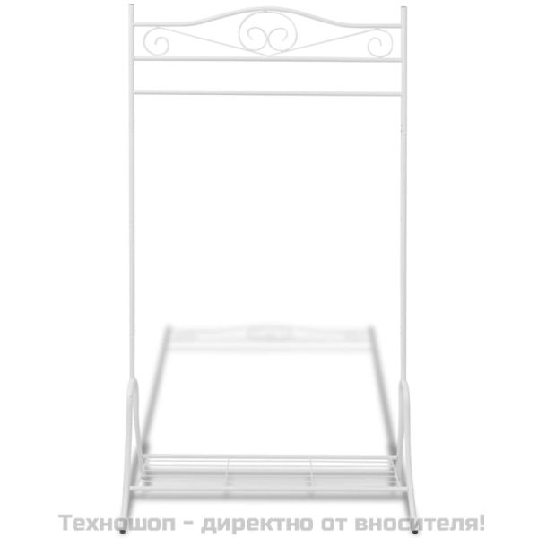 щендер за дрехи, бял, стомана