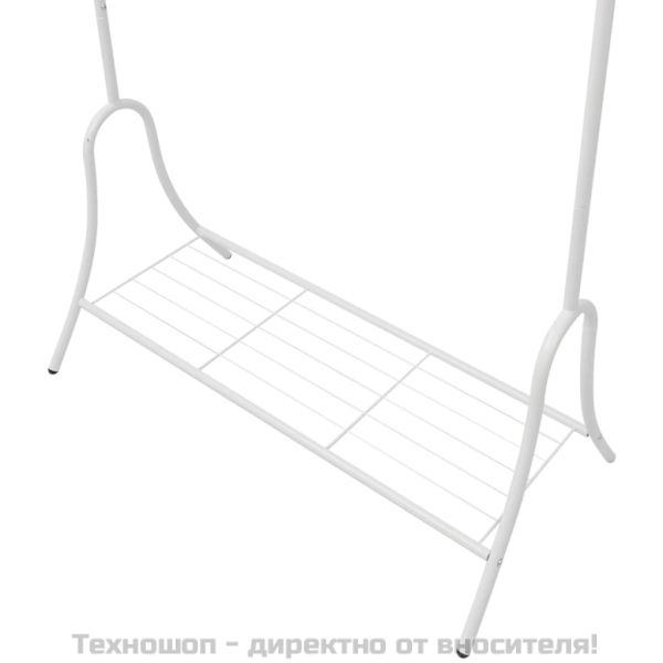 щендер за дрехи, бял, стомана