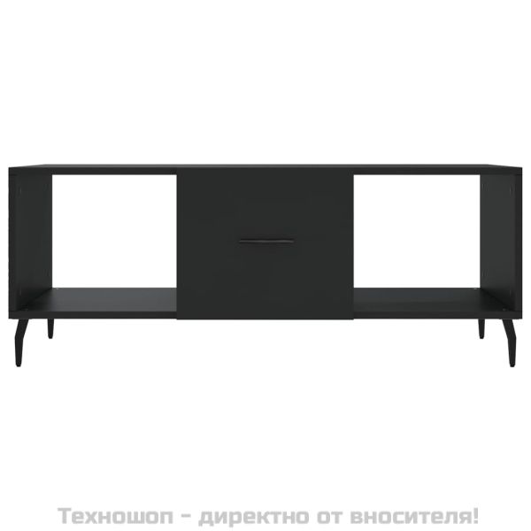 Маса за кафе, черна, 102x50x40 см, инженерно дърво