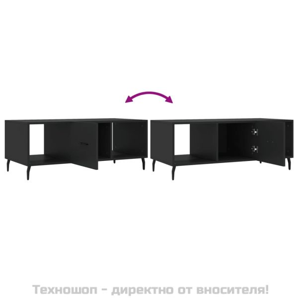 Маса за кафе, черна, 102x50x40 см, инженерно дърво