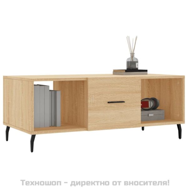Кафе маса, дъб сонома, 102x50x40 см, инженерно дърво