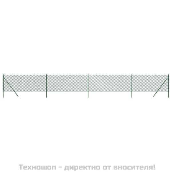 Плетена оградна мрежа, зелена, 1x10 м