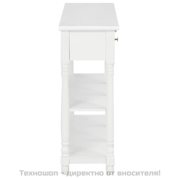 Конзолна маса, бяла, 110x30x76 см, инженерно дърво