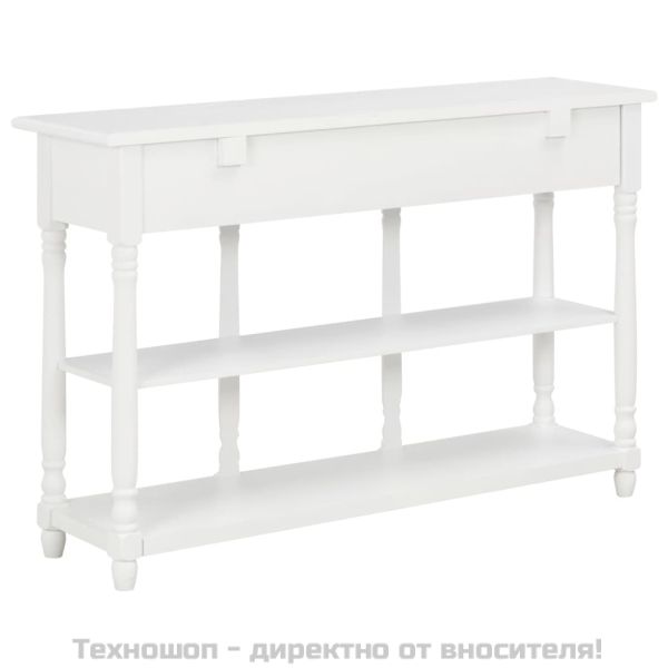 Конзолна маса, бяла, 110x30x76 см, инженерно дърво