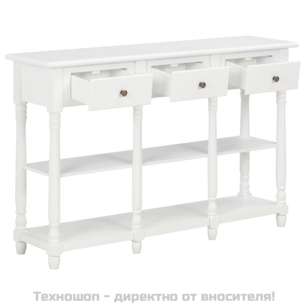 Конзолна маса, бяла, 110x30x76 см, инженерно дърво
