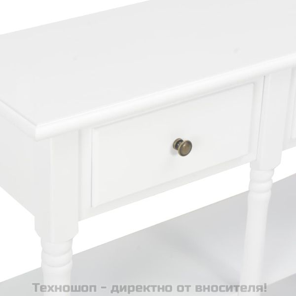 Конзолна маса, бяла, 110x30x76 см, инженерно дърво