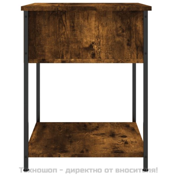 Нощна масичка, опушен дъб, 44x45x58 см, инженерно дърво