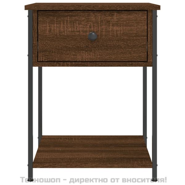 Нощна масичка, кафяв дъб, 44x45x58 см, инженерно дърво