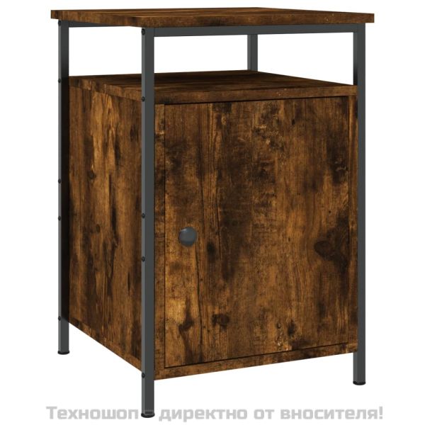 Нощно шкафче, опушен дъб, 40x42x60 см, инженерно дърво