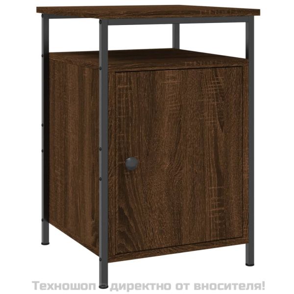 Нощно шкафче, кафяв дъб, 40x42x60 см, инженерно дърво