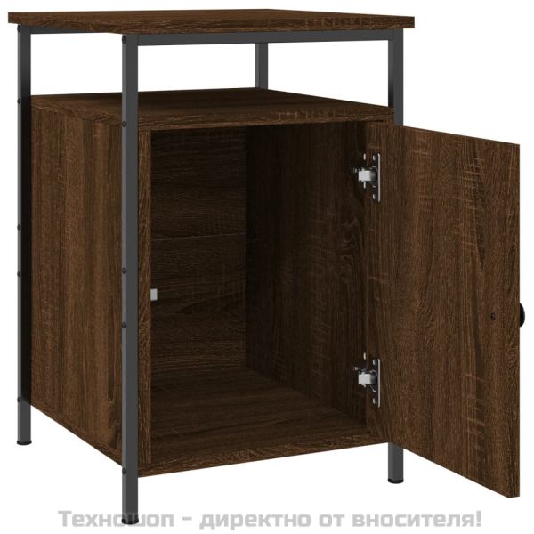 Нощно шкафче, кафяв дъб, 40x42x60 см, инженерно дърво