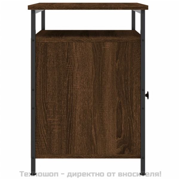 Нощно шкафче, кафяв дъб, 40x42x60 см, инженерно дърво