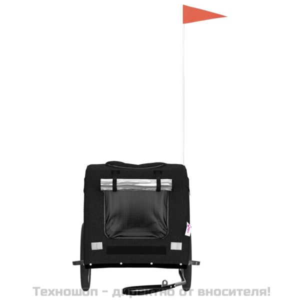 Ремарке за колело за любимци черно Оксфорд плат и желязо