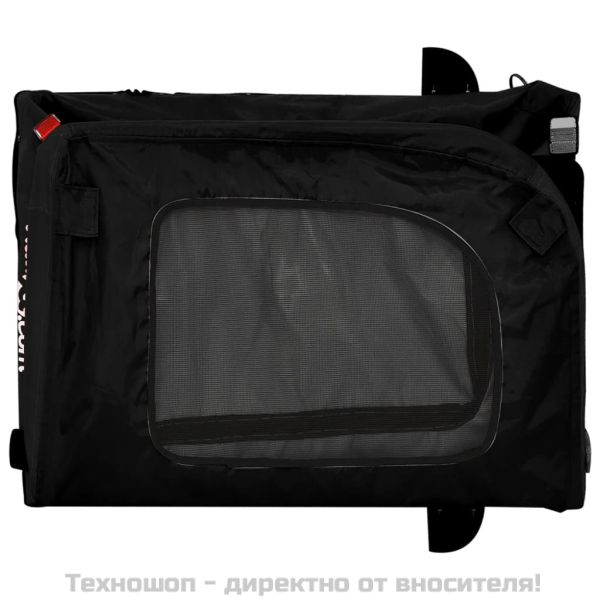 Ремарке за колело за любимци черно Оксфорд плат и желязо