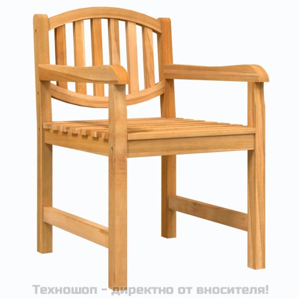 Градински столове, 2 бр, 58x59x88 см, тиково дърво масив