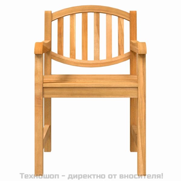 Градински столове, 2 бр, 58x59x88 см, тиково дърво масив