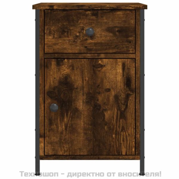 Нощно шкафче, опушен дъб, 40x42x60 см, инженерно дърво