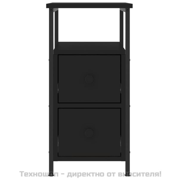 Нощно шкафче, черно, 30x60x60 см, инженерно дърво