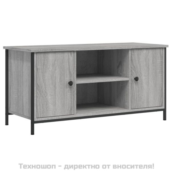 ТВ шкаф, сив сонома, 100x40x50 см, инженерно дърво