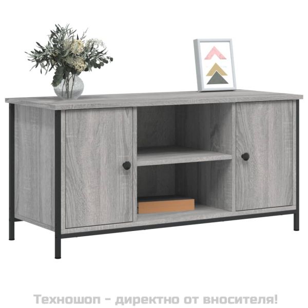 ТВ шкаф, сив сонома, 100x40x50 см, инженерно дърво