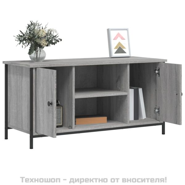 ТВ шкаф, сив сонома, 100x40x50 см, инженерно дърво