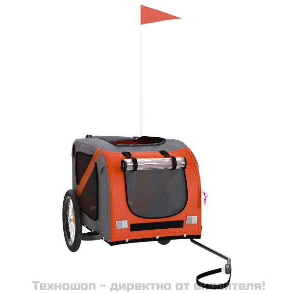 Ремарке за колело за любимци оранжев черен Оксфорд плат желязо