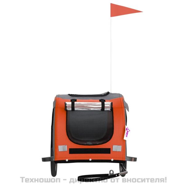 Ремарке за колело за любимци оранжев черен Оксфорд плат желязо