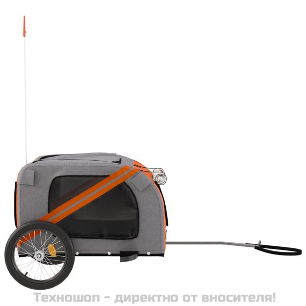 Ремарке за колело за любимци оранжев черен Оксфорд плат желязо